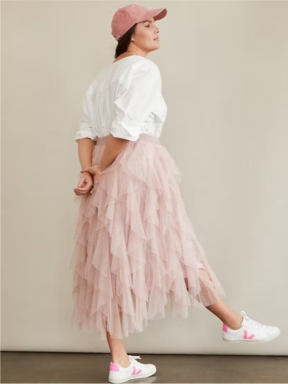 NWT Anthropologie The Cheri Ruffled Tulle Midi Skirt, S Petite - Picture 7 of 13
